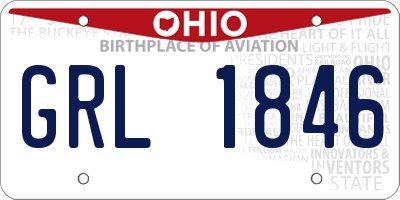 OH license plate GRL1846