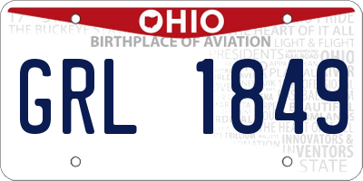OH license plate GRL1849