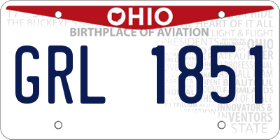 OH license plate GRL1851