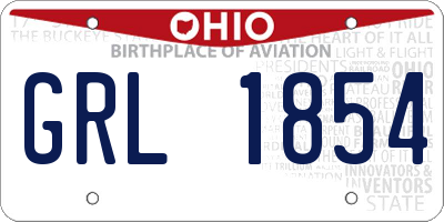 OH license plate GRL1854