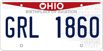 OH license plate GRL1860