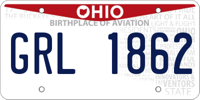 OH license plate GRL1862