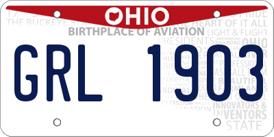 OH license plate GRL1903