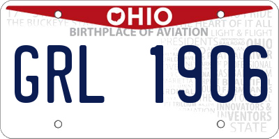 OH license plate GRL1906