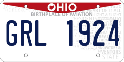 OH license plate GRL1924
