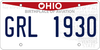 OH license plate GRL1930