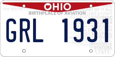 OH license plate GRL1931