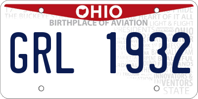 OH license plate GRL1932