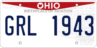 OH license plate GRL1943