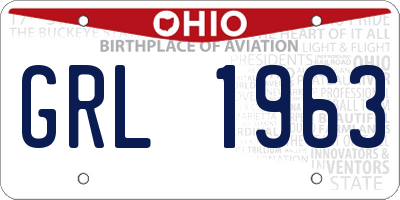 OH license plate GRL1963