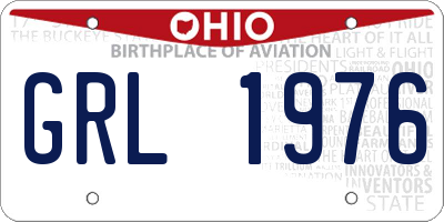 OH license plate GRL1976