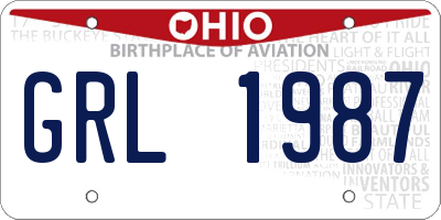 OH license plate GRL1987