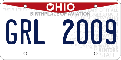 OH license plate GRL2009