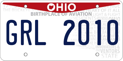 OH license plate GRL2010