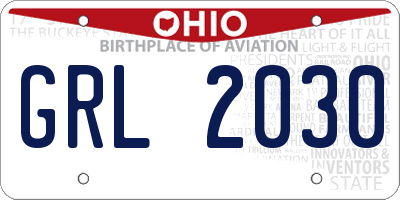 OH license plate GRL2030