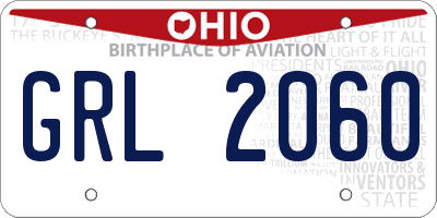 OH license plate GRL2060