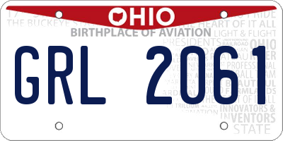 OH license plate GRL2061