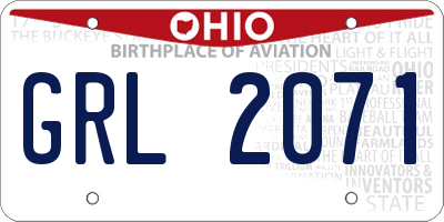 OH license plate GRL2071