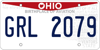 OH license plate GRL2079