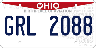 OH license plate GRL2088