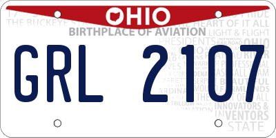 OH license plate GRL2107