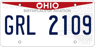 OH license plate GRL2109