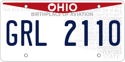 OH license plate GRL2110