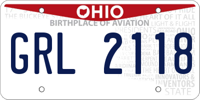 OH license plate GRL2118