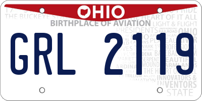 OH license plate GRL2119