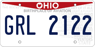 OH license plate GRL2122