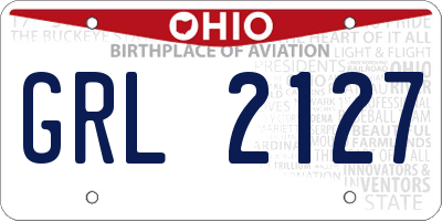 OH license plate GRL2127