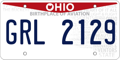 OH license plate GRL2129