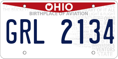 OH license plate GRL2134