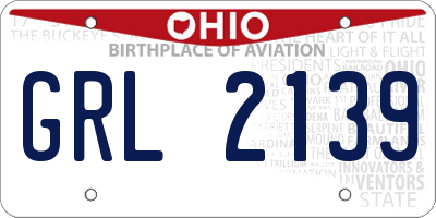 OH license plate GRL2139