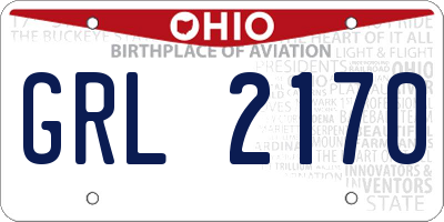 OH license plate GRL2170