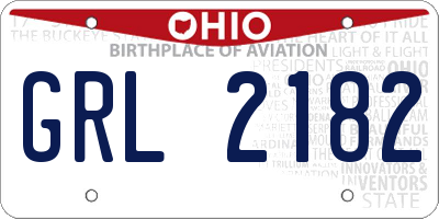 OH license plate GRL2182