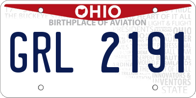 OH license plate GRL2191