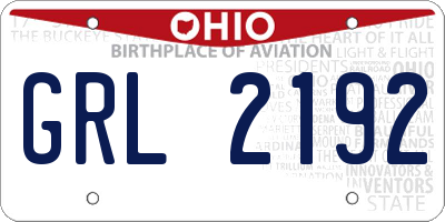 OH license plate GRL2192