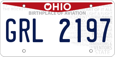 OH license plate GRL2197
