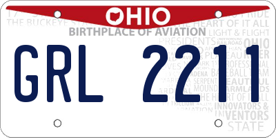 OH license plate GRL2211