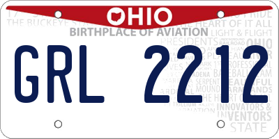 OH license plate GRL2212