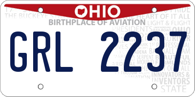 OH license plate GRL2237