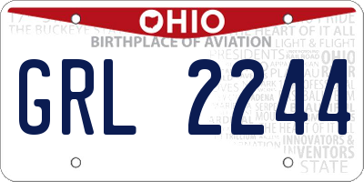 OH license plate GRL2244