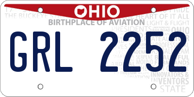 OH license plate GRL2252