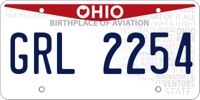 OH license plate GRL2254
