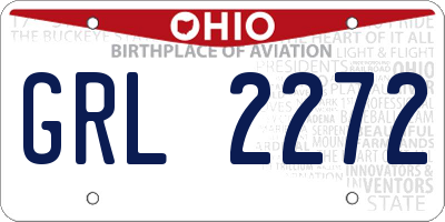OH license plate GRL2272