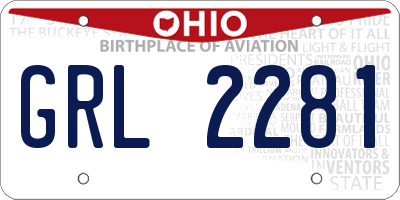 OH license plate GRL2281