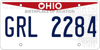 OH license plate GRL2284