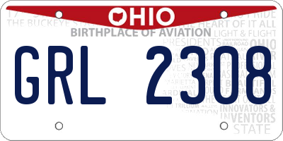 OH license plate GRL2308