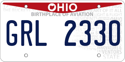 OH license plate GRL2330